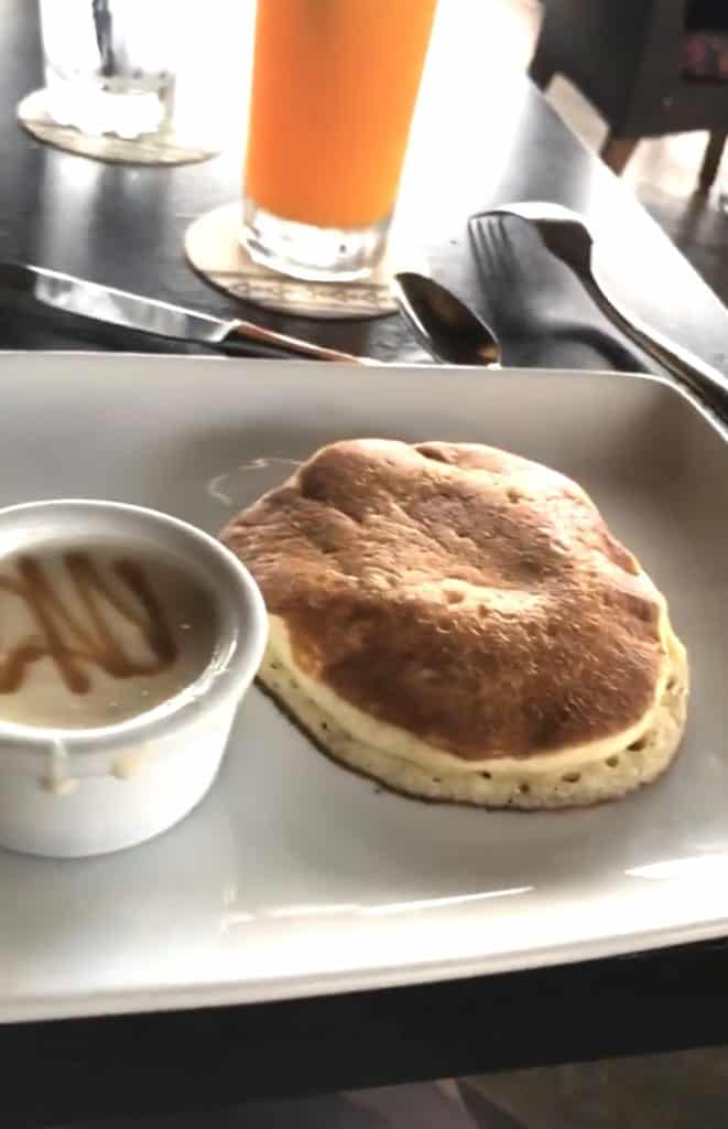 Buttermilk Pancakes with Macadamia Nut Vanilla Sauce